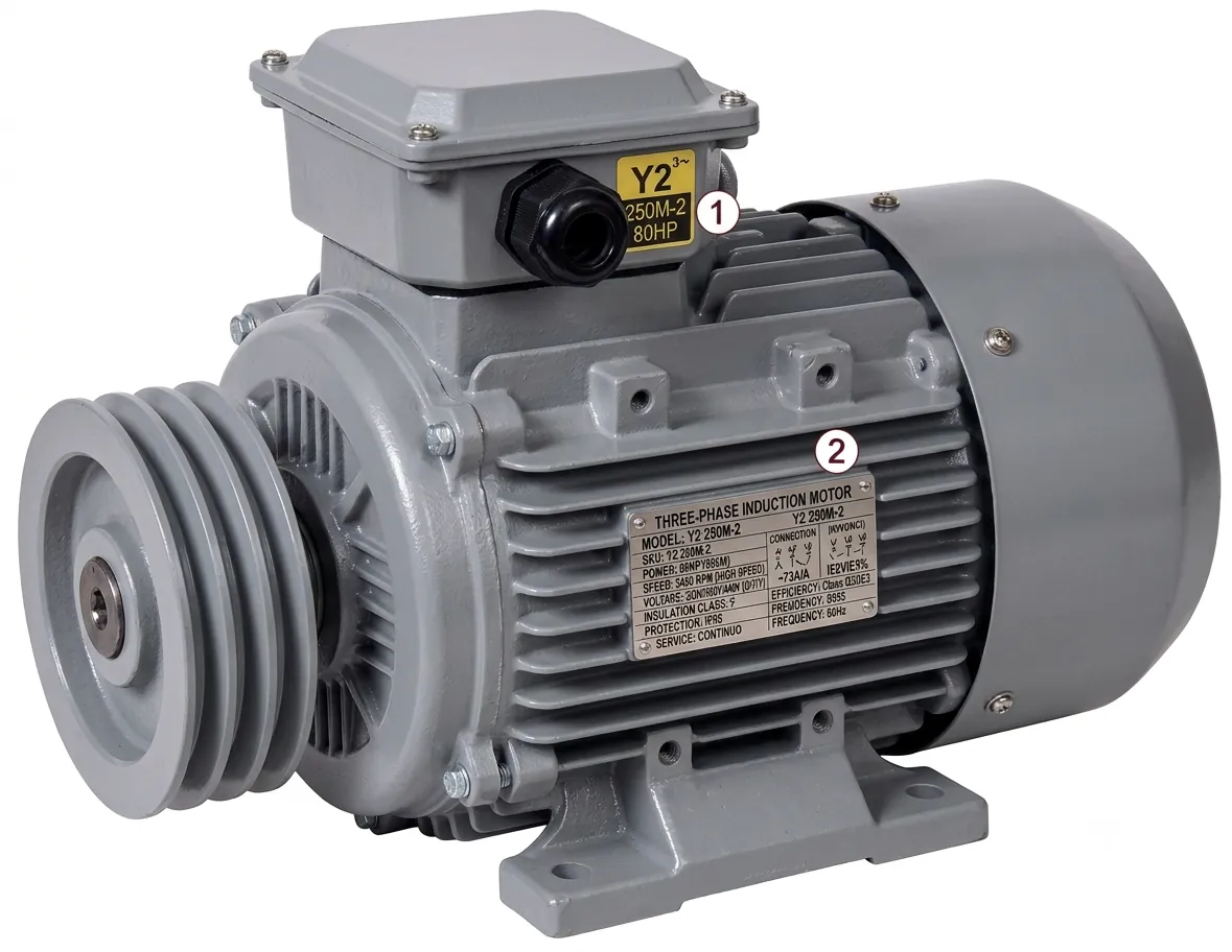 Motor Eléctrico Trifásico Y2 250M-2 80HP